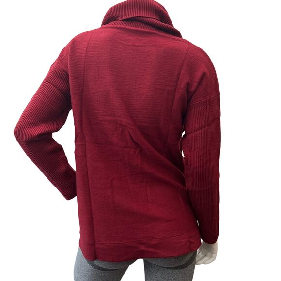 Niubia Women's Oversized Batwing long Sleeve turtleneck Red Wine Sweater S - Picture 2 of 8